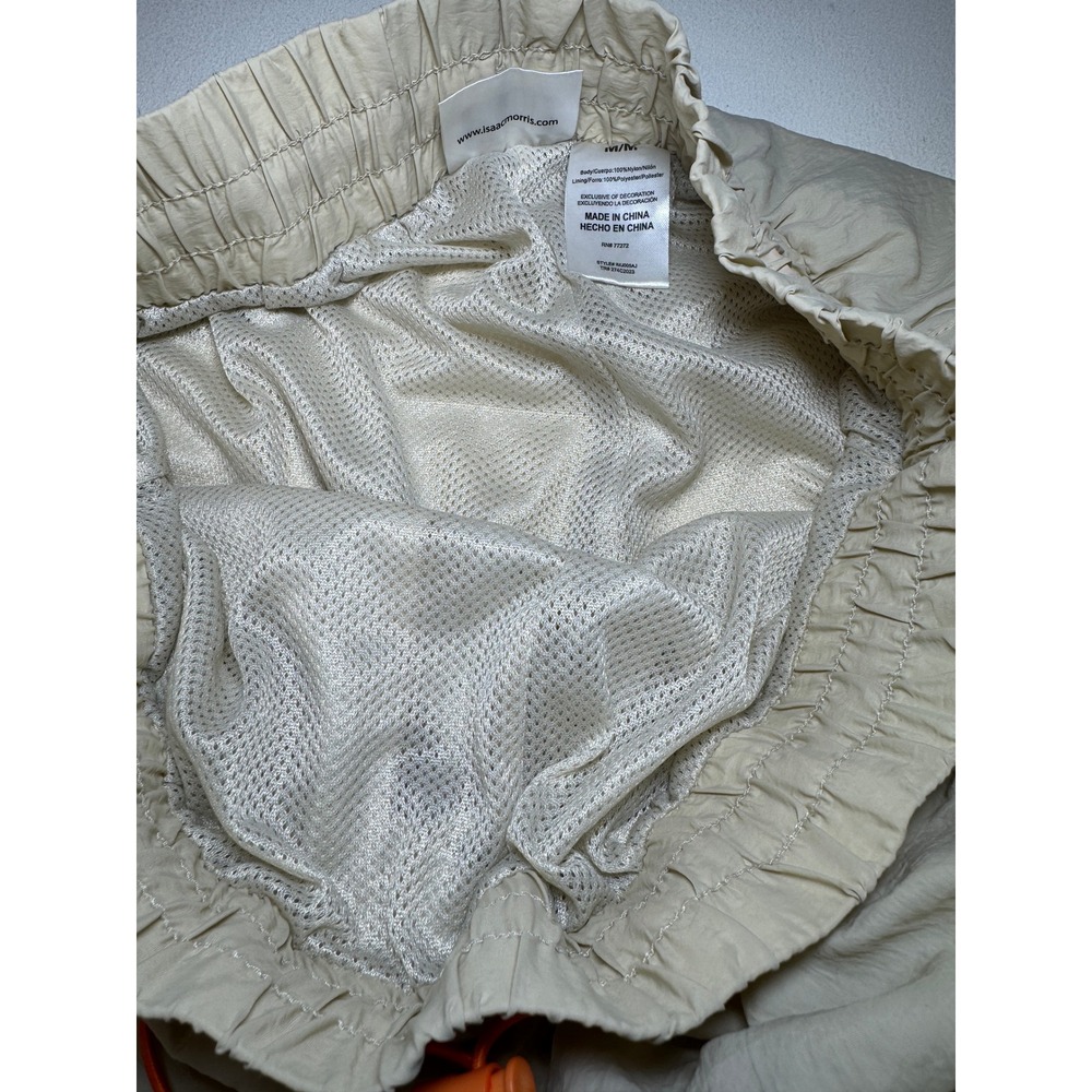 Isaac Morris Ltd Womens Nylon Cargo Joggers Tan Beige Orange Drawstring Size M - Picture 6 of 8